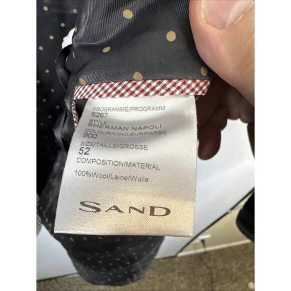 Sand Copenhagen Reda 1865 Wool Blazer Houndstooth Black White Men 42 - Picture 8 of 10